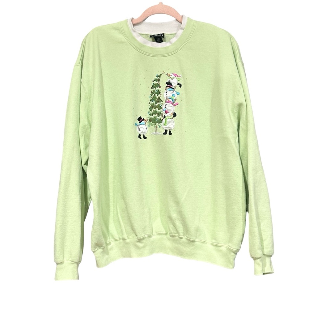 Trilogy By Morning Sun Snowman Christmas Tree‎ Sweatshirt